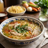 Borș de pui cu tăiței