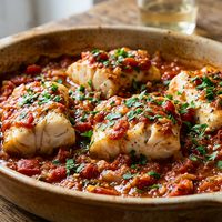 Cod cu sos de roșii