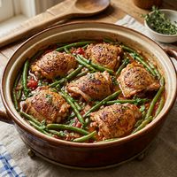 Copane de pui cu fasole verde