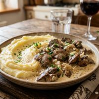 Ficăței de pui cu piure de cartofi