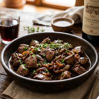 Ficăței de pui cu ceapă caramelizată